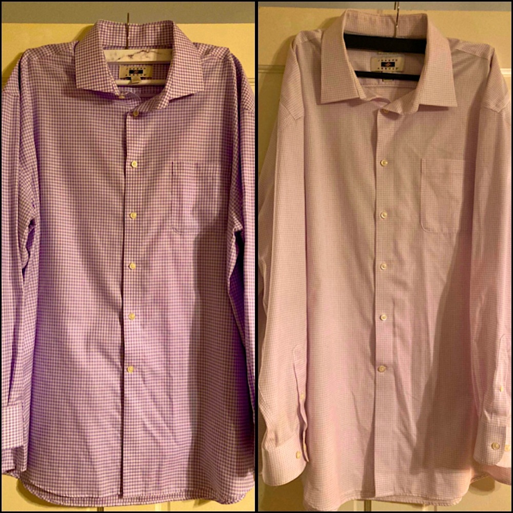 PAIR Joseph Abboud Classic Fit Spread Collar Dress Shirts